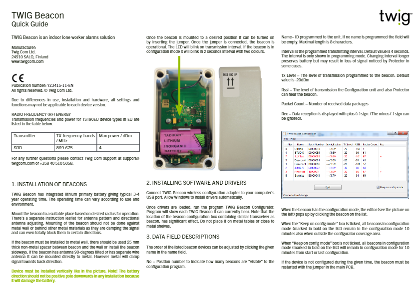 TWIG Beacon SRD Quick Guide YZ3415-EN